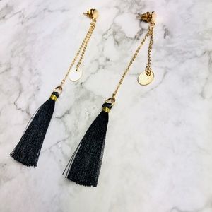 New! Tassel Statement Long Drop Linear Earrings.